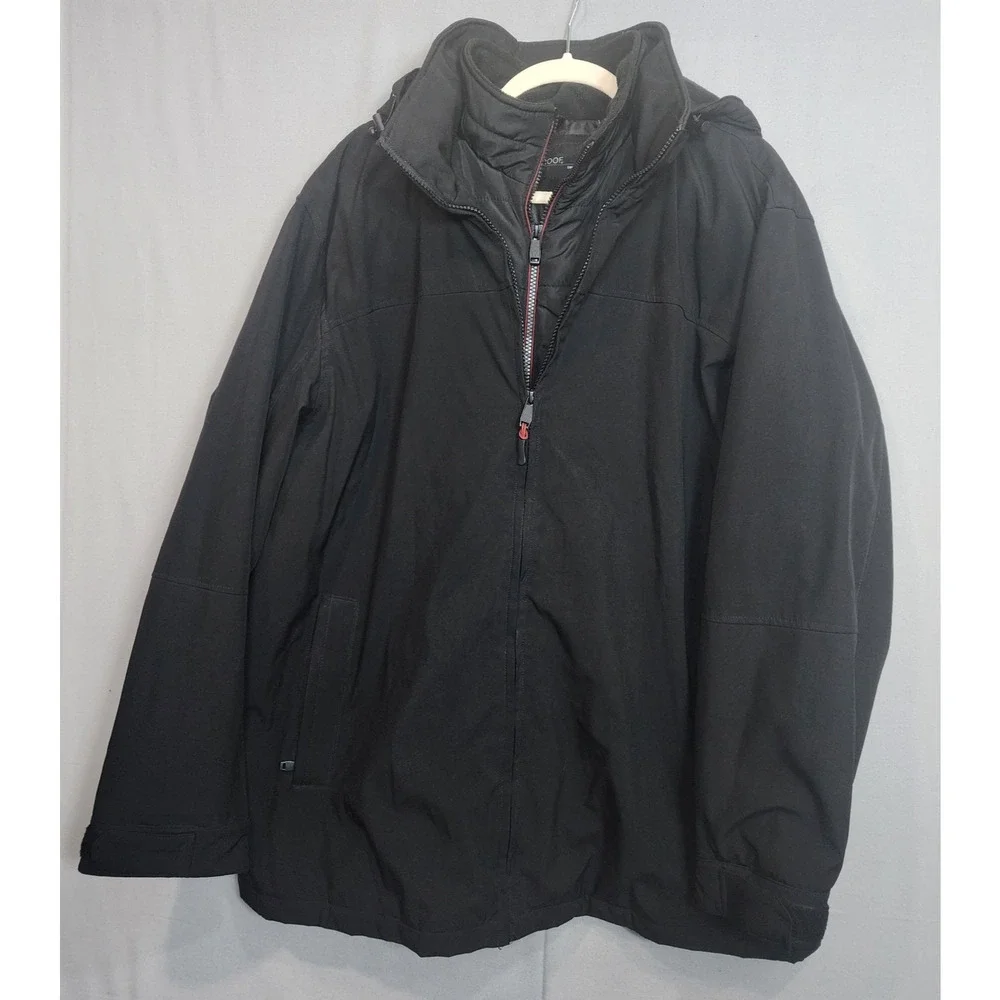 Weatherproof Men's Ultra‎ Tech Men's Jacket Removable Hood Black Sz XXL